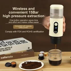 NEW Wireless Heating Small Portable Italian Coffee Machine Electric Concentrated Capsules Machine For Home Outdoor Fast Charge