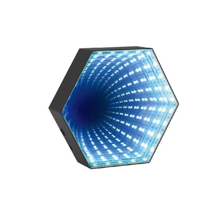 Imagem -06 - Luz Espelho Hexagonal 3d para Computador Gaming Desktop Luz Atmosfera Luz Ritmo Rgb Voz Controlada Pickup Música