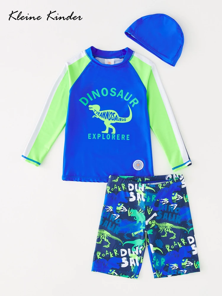 

Children's Dinosaur Swimwear Long Sleeve UPF50 UV Protection Swimsuit Boy Rash Blue Guard Kids Bathing Suit Boy's Beach Clothes