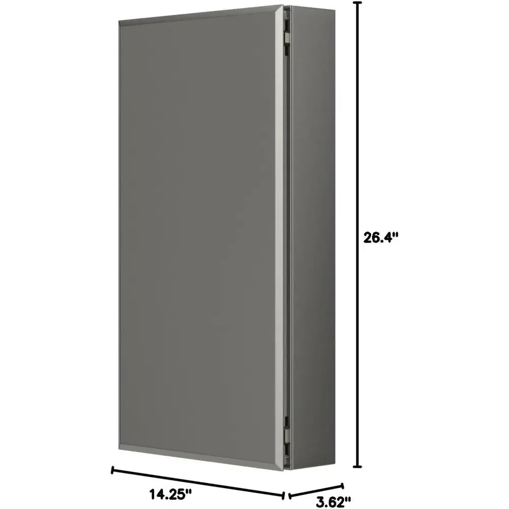 CB-CLC1526S elBathroom Mirror Medicine Cabinet, Single Door, Recular Beveled Edg, Bathroom Cabinet Mirror, Adjustable Shelves, 1 view 3