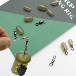 30pcs Fishing Tools Stop Bead Method Feeder Swivel Carp Hair Rig Anti Tangle Hook Stop Beads End Tackle Carp Fshing Accessories
