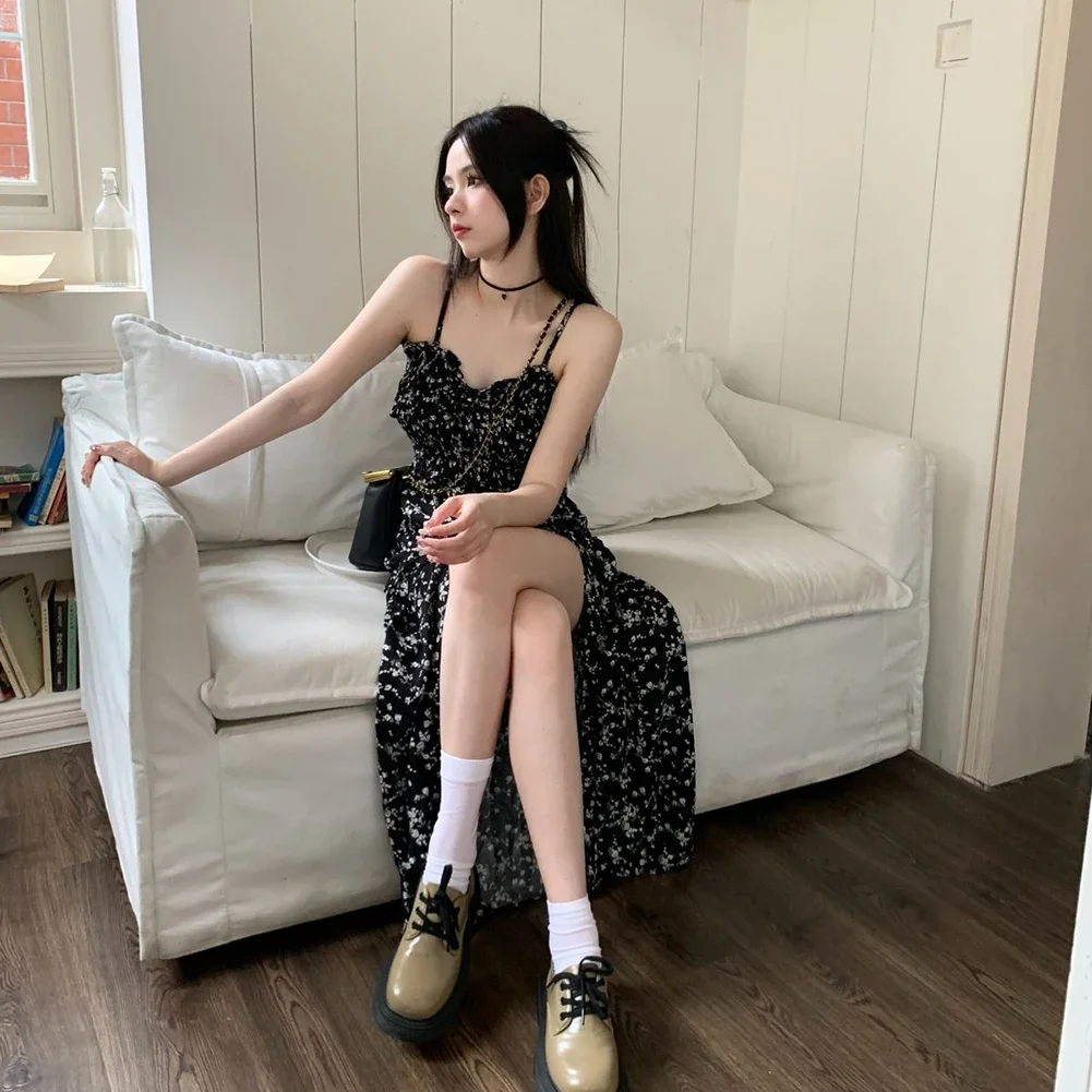 

Fashion New Stylish Dress Dress Slight Stretch Sling Summer Vacation Vintage Daily Long Off Shoulder Polyester
