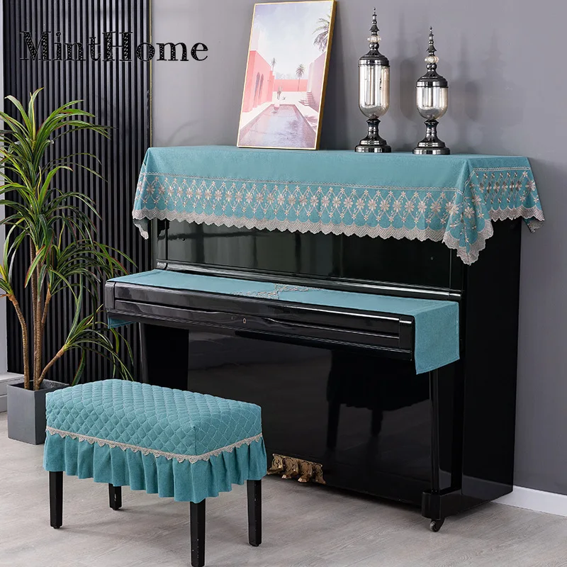 

Modern Minimalist Dustproof Three-piece Dust Cover, Fabric Electric Piano Cover Cloth, Half-draped American-style Piano Cover