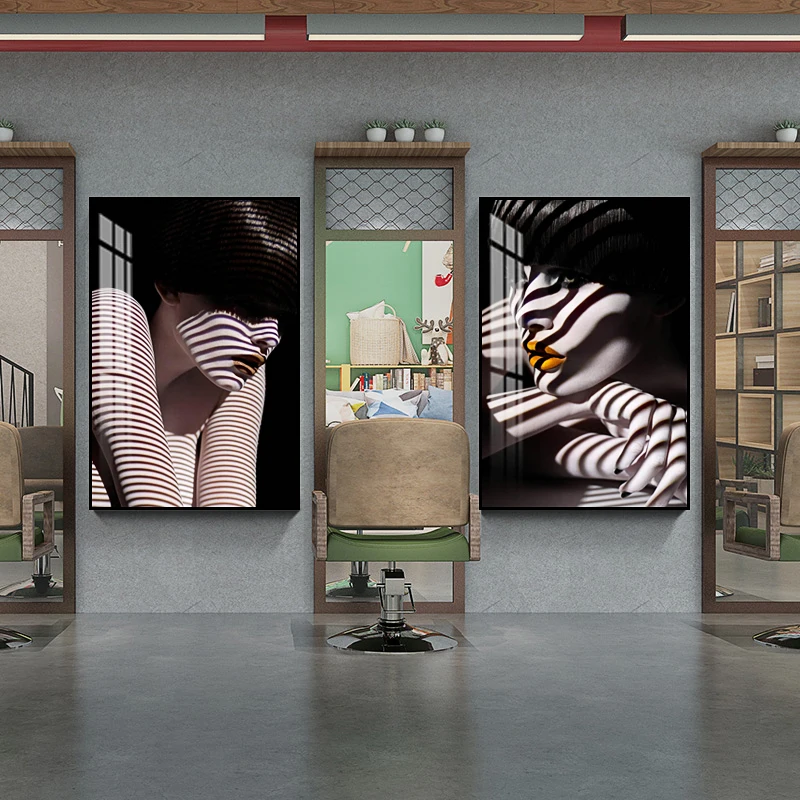 Modern Barber Shop Decorative Painting Hair Salon Hair Salon Hairstyle Posters and Prints for Porch Living Room Wall Art Cuadros