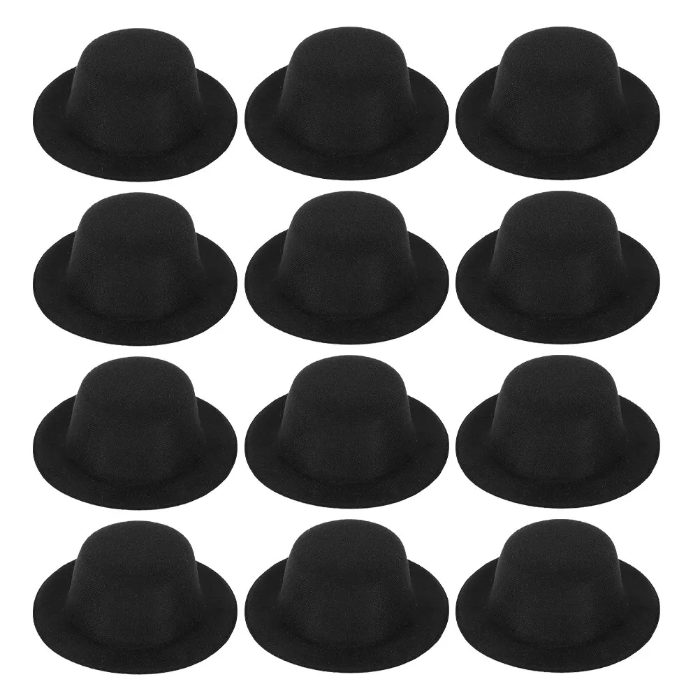 

20Pcs Mini Top Hats Black Felt Miniature Formal Hats for Snowman Craft Decorations Christmas Ornaments 4.5cm Tiny Hat