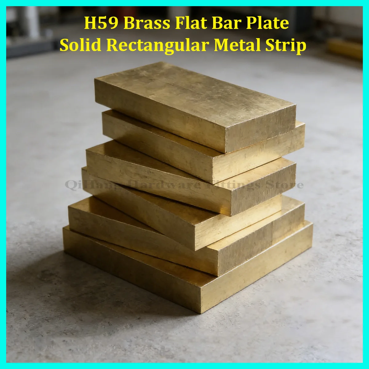 

H59 Brass Flat Bar Plate Solid Rectangular Metal Strip 2-20mm Thick 500mm Length for Industrial Machinery Hardware Craft