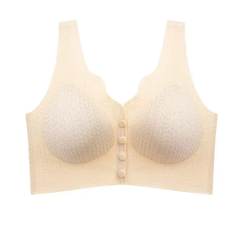 Front Buckle Plus Size Nursing Aunt Bra Seamless Underwear Gathered Pregnant Women Anti-sagging No-rim Bra Thin Women view 6