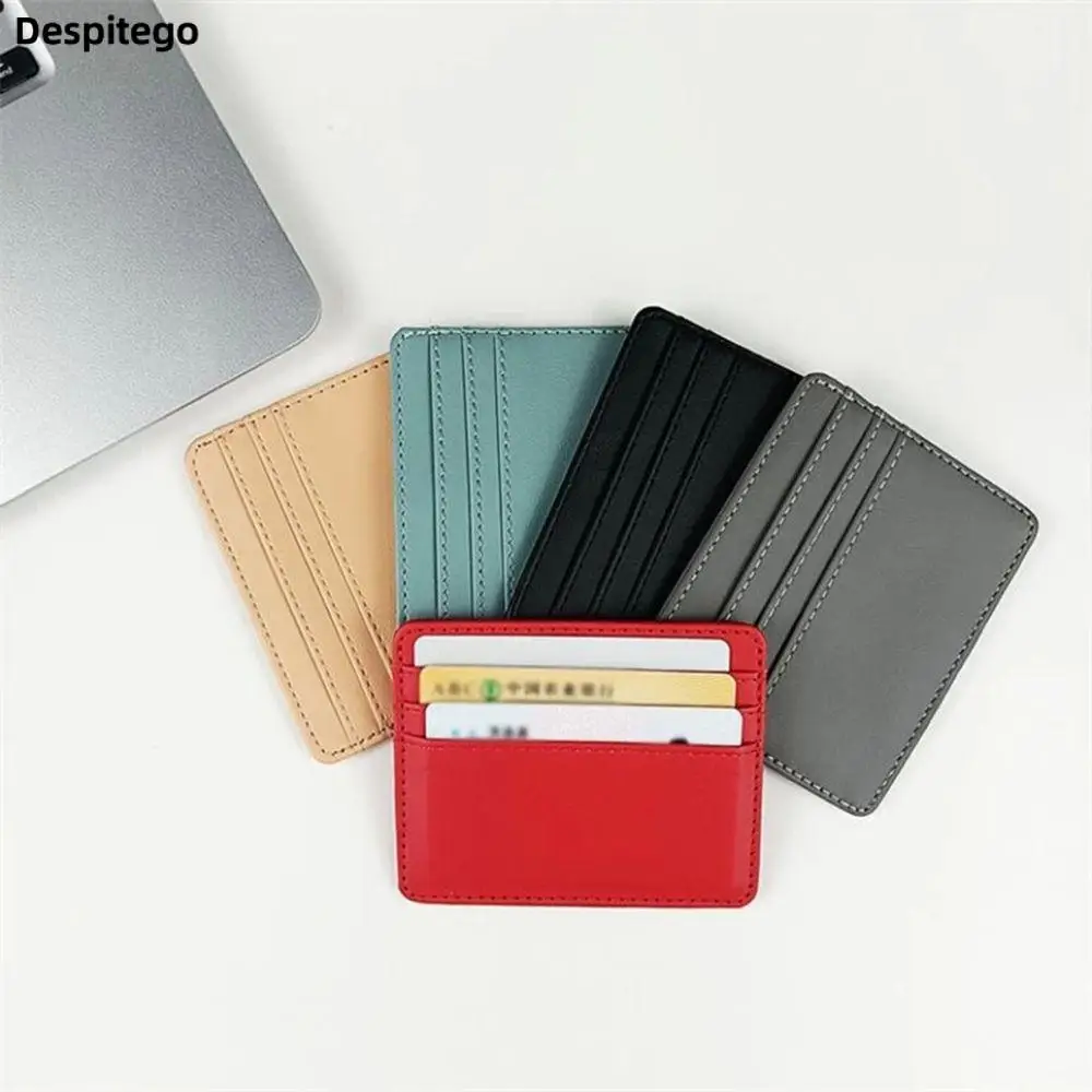 

Portable PU Leather Business Card Cover Candy Color Slim Wallets Multi-Card Holders