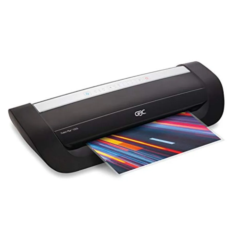 

Thermal Laminator Machine for Office Use, Aluminum Housing, Black, 12-Inch Width with 1-Min Warm-Up and 3-10 Mil Thickness Supp