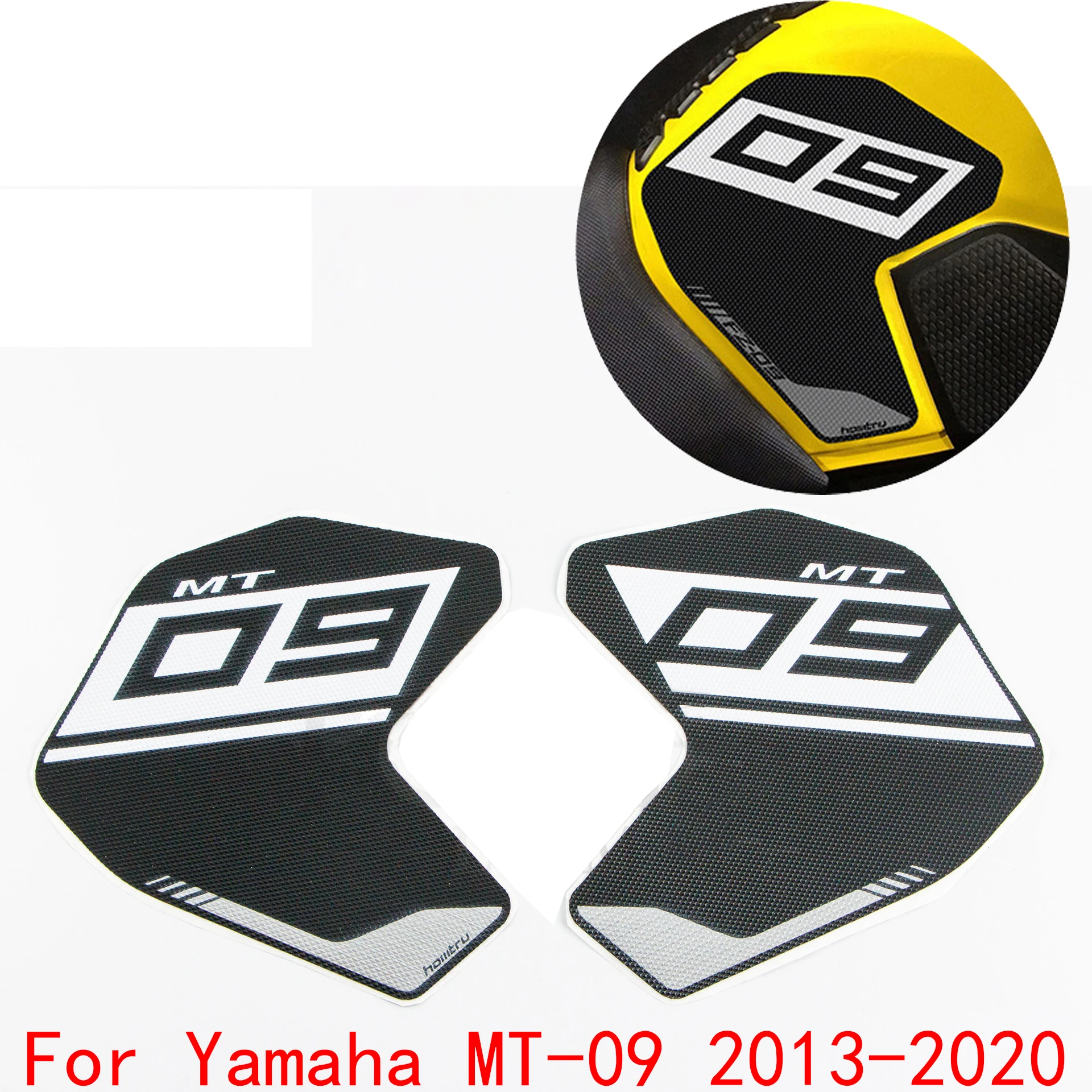 

MT09 2020 мотоциклетная боковая накладка на бак, защита наколенника, противоскользящая наклейка для Yamaha MT 09 MT-09 2019 2018 2017 2016 2015-2013