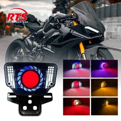 Motorcycle Integration LED RGB Angel Eye Tail Lights Brake Light Stop Turn Signal Direction Blinker for TMX125/155 CG125 D7YA