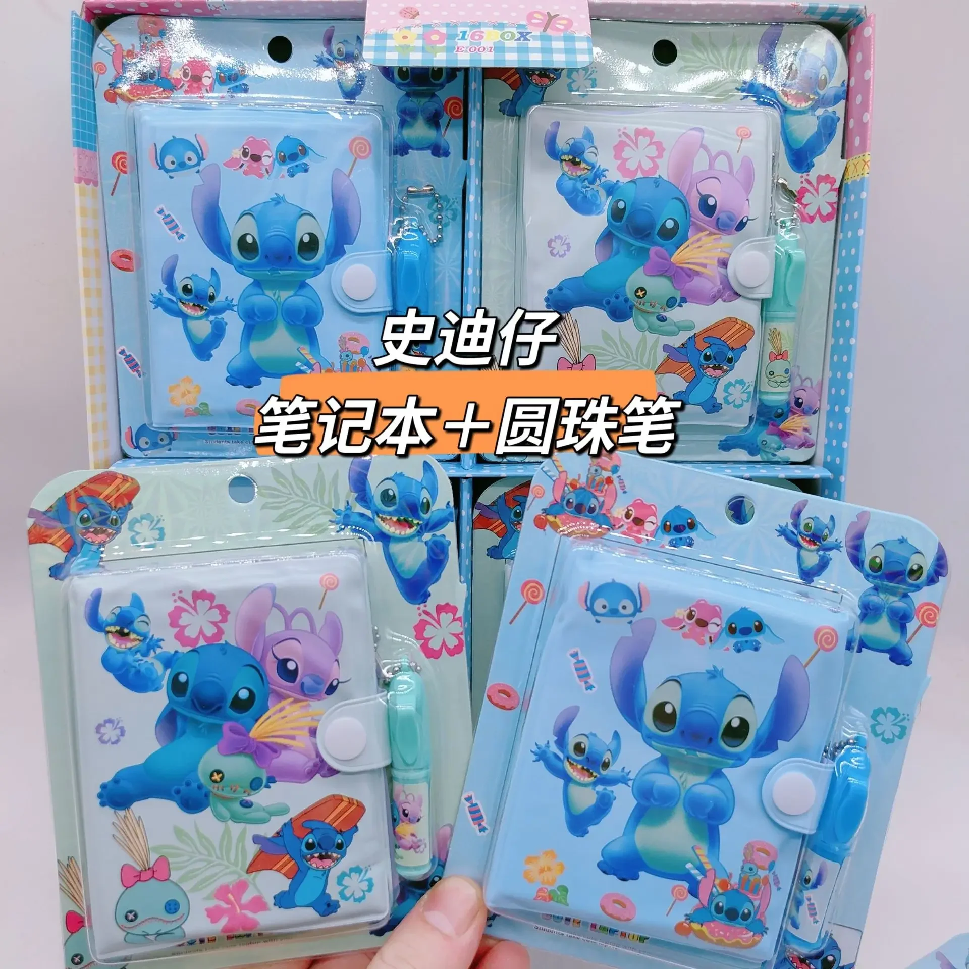 Disney Lilo & Stitch Stationery Set Notebook With Pen Wholesale Stitch Full Set Student Office Stationery Portable Notepad Mini