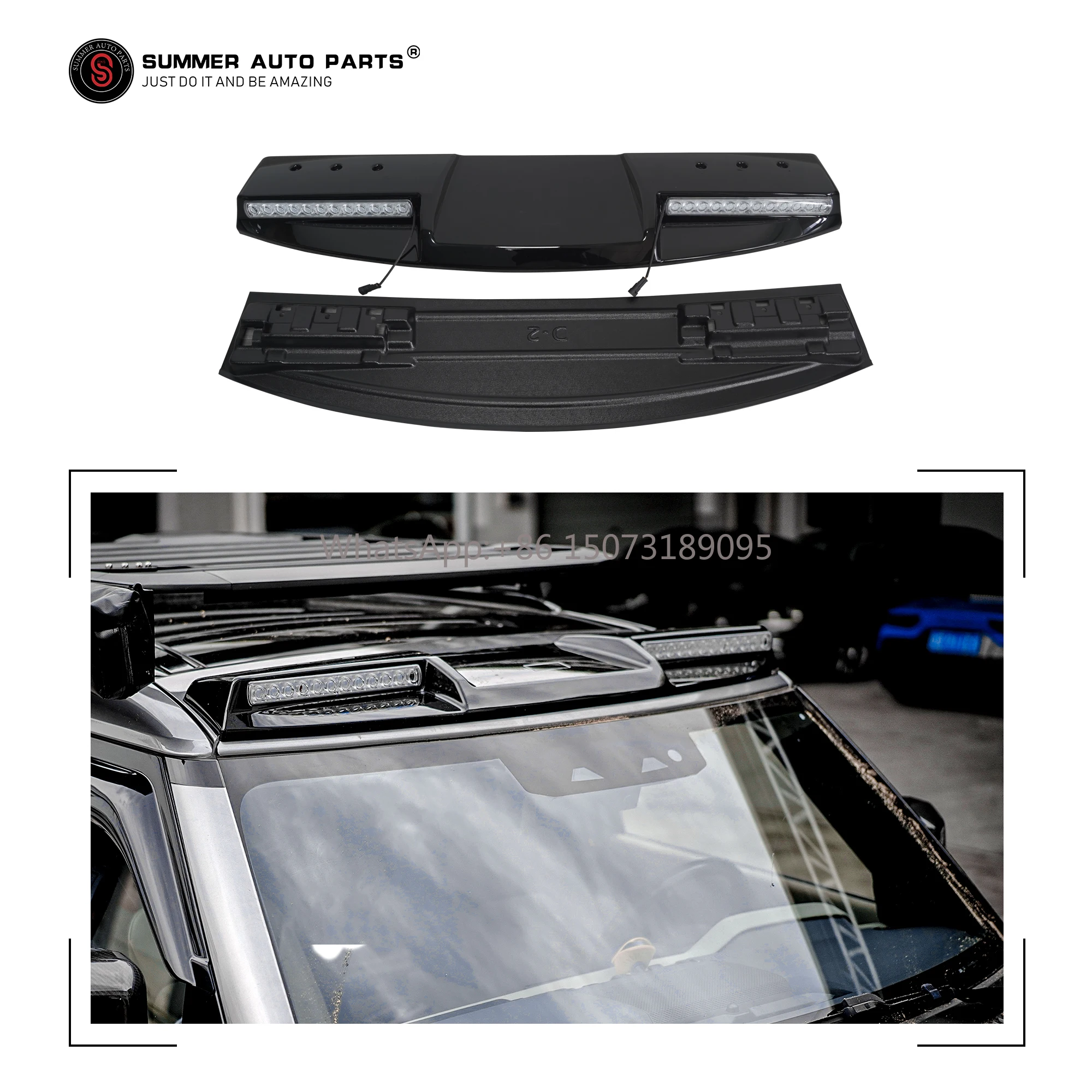 

Glossy Black Car Spoiler Light Roof Top Light Car Offroad Led Light Bar for Land Rover Defender Body Kit