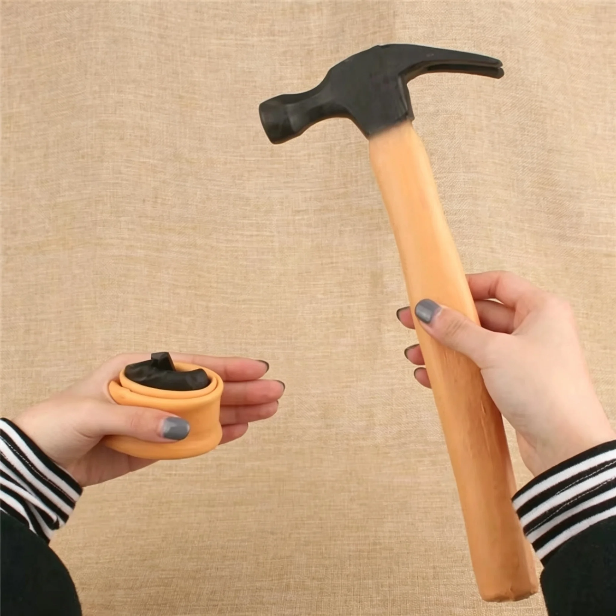Trick Hammer Decor Prop Realistic Soft Grip Special Fun Touch Humorous Novelty Entertainment Item Halloween Holiday Adults Gifts