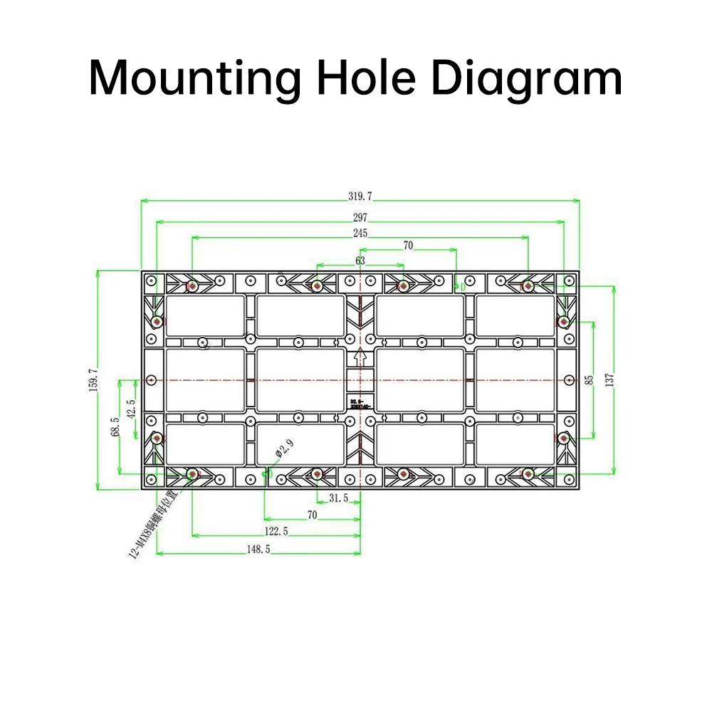 P2.5 Full Color Surface Mount Module Indoor Conference Room Electronic Screen LED Display RGB Video Wall LED Panel 320X160mm