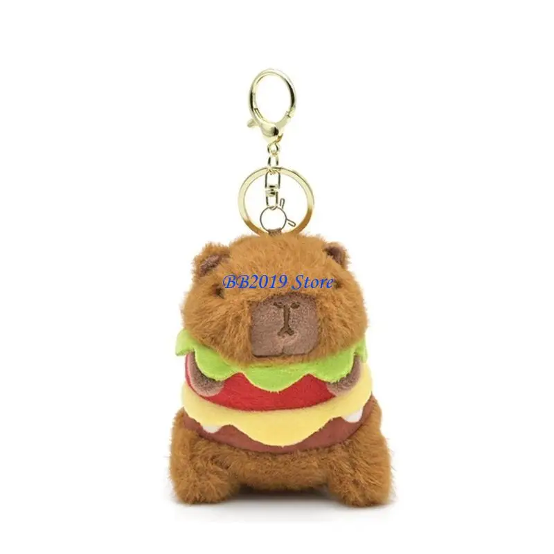 

Q0KB Cartoon Plush Keyring Capybara Doll Dolmant