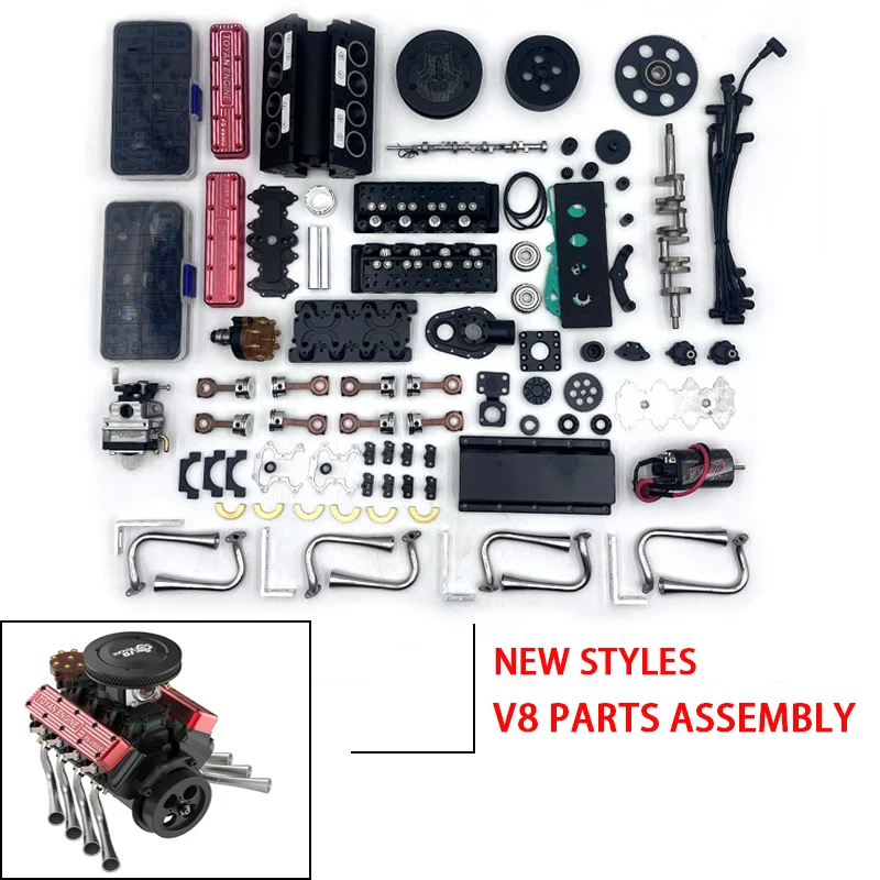 

TOYAN V8 Gasoline Engine Model Kit 28cc Water Cooled OHV FS-V800WGPC in Stock
