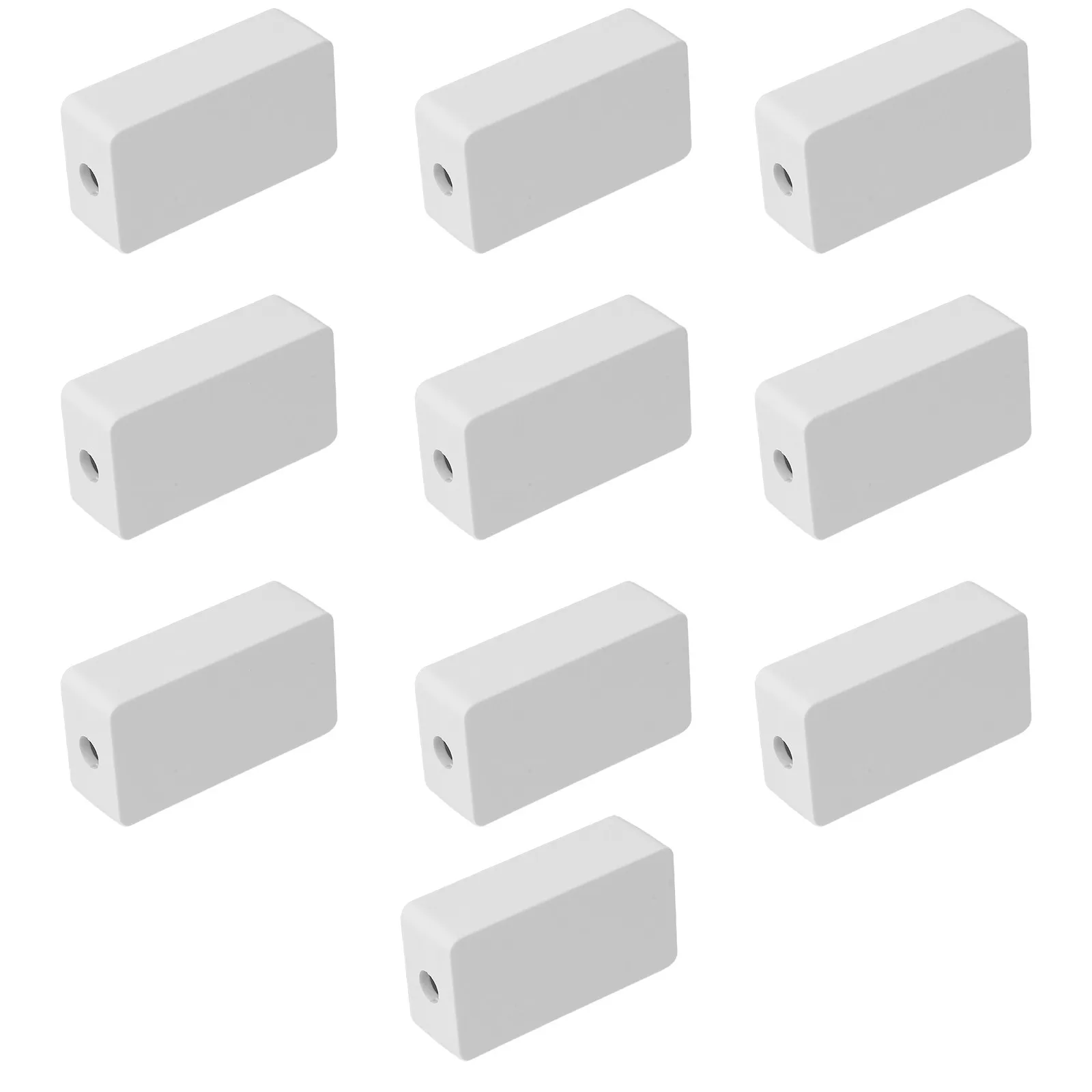 10Pcs Plastic Electrical Junction Box Small Wire Pass-Through Box White 0.2 Inch Hole LED Control Case Outdoor DIY Electronics