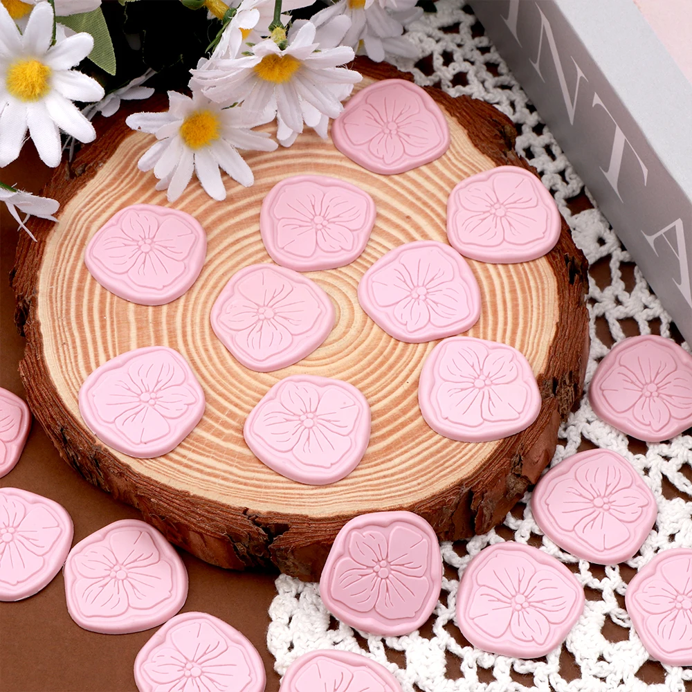 

10pcs/set Romantic Cherry Blossom Self-Adhesive Wax Seal Stickers Wedding Invitations Envelope Seal Sticker Envelopes, Gift Wrap