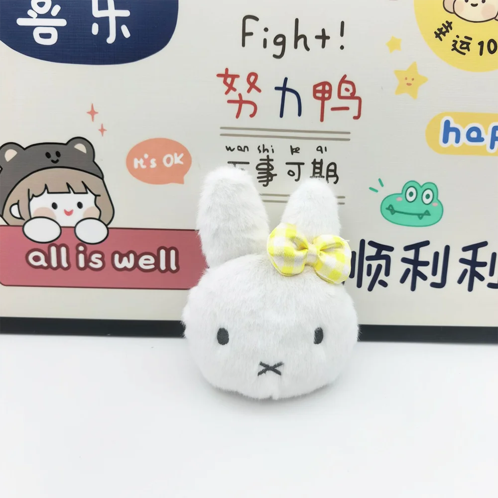 New Model Miffy Cute Plush Doll Earphone Storage Bag Cartoon Rabbit Bowknot Coin Purse Keychain Accessories Girl Birthday Gift
