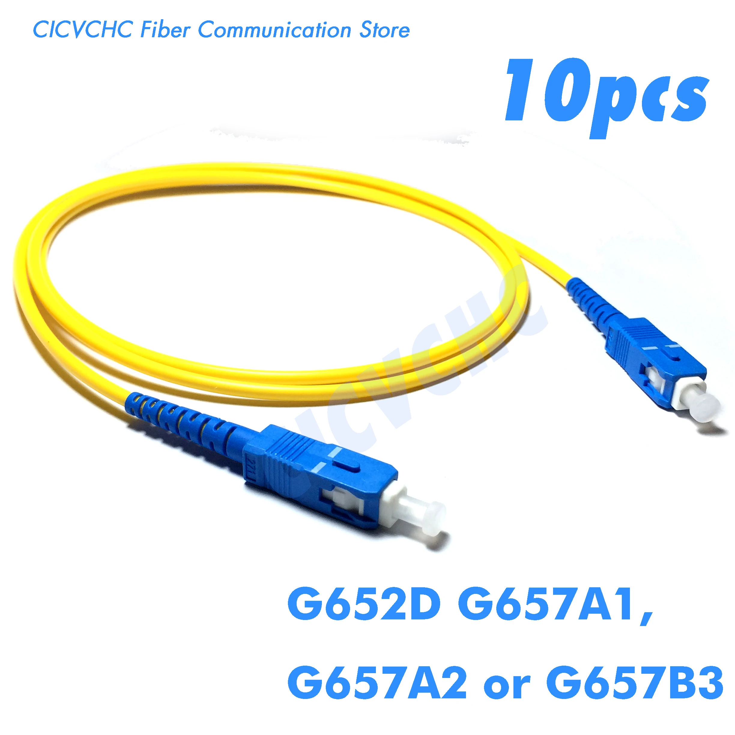 

10pcs SC/UPC-SC/UPC Fiber Patchcord-SM(9/125) G652D or G657A1-1m, 1.5m or 5m-3.0mm Cable / Jumper