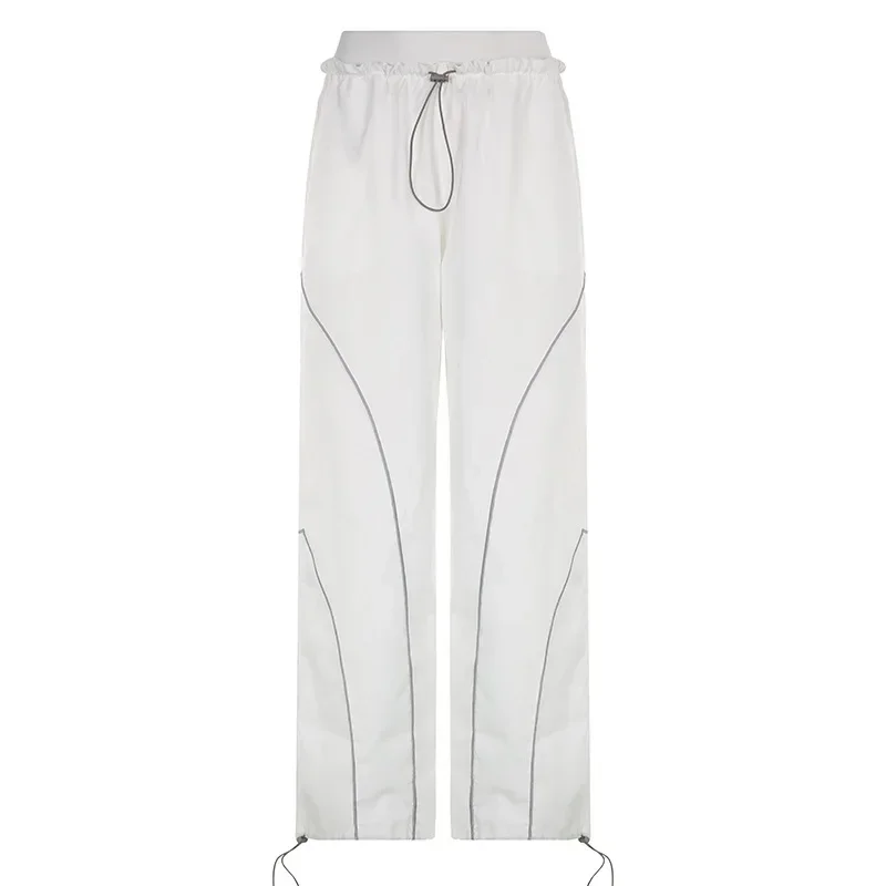 الصيف Y2k Sweatpants النساء السراويل مرونة الخصر الشارع الشهير ركض فضفاض واسعة الساق Sweatpants ملابس فضفاضة السراويل البضائع الإناث