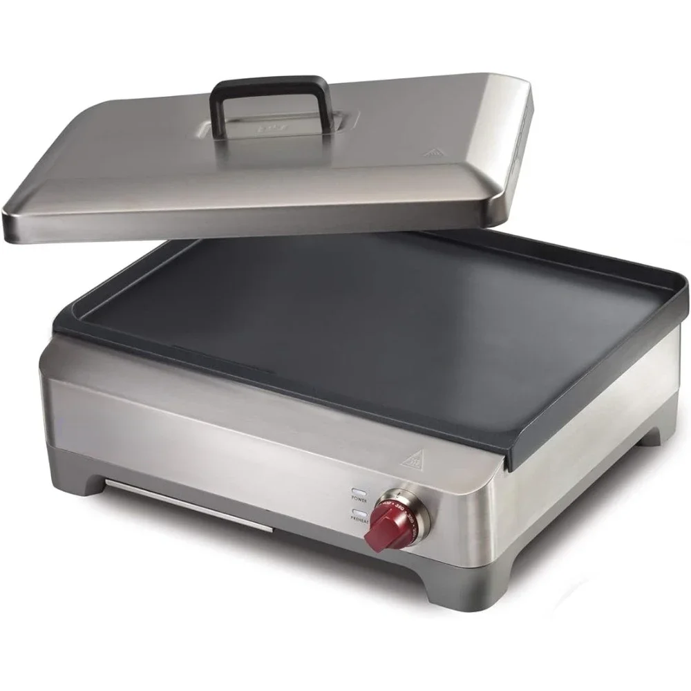 Wolf Gourmet Precision Electric Griddle, Indoor Grill, 200 sq. in, Nonstick Coating, Advanced Temperature Control, Stainless