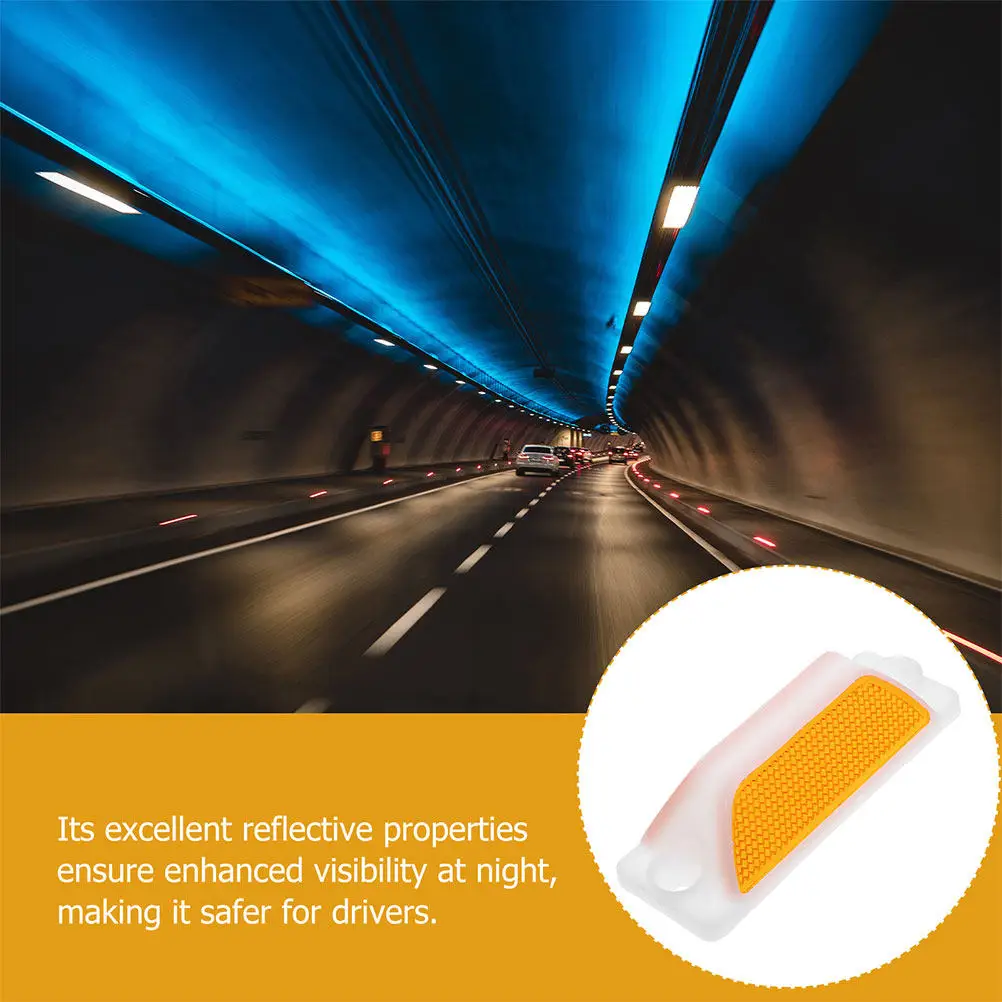 4Pcs Reflective Delineators Rectangular Polycarbonate Traffic Markers Highway Road Guardrail Safety Pavement Markers