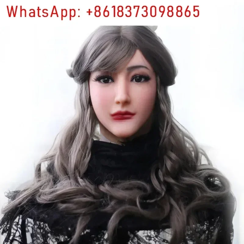 

Full Beauty Silicone Female Headgear Simulation Face CD Men'S Change Women'S Makeup