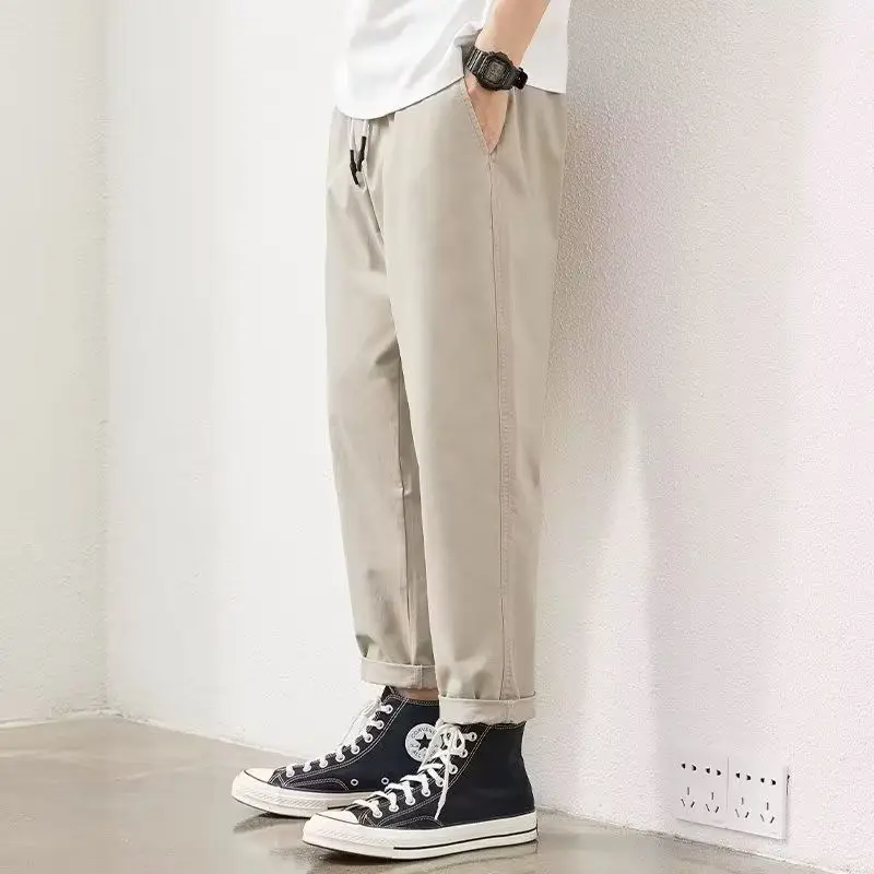 2025 New Spring and Autumn Work Clothes Straight Loose Hammer-shaped Pure Cotton Casual Pants for Men