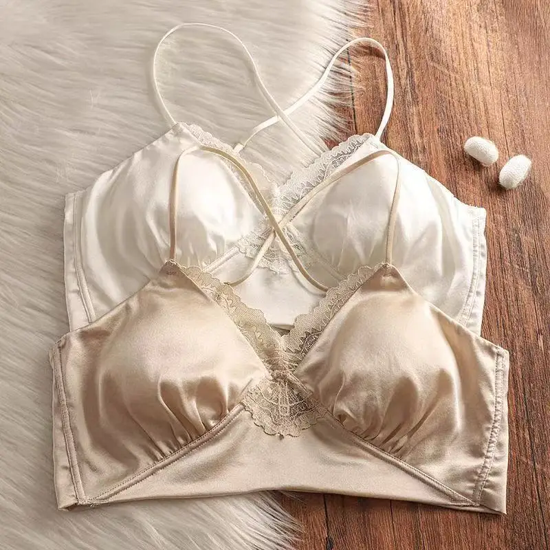 

SP & CITY элегантный шелковый сексуальный бюстгальтер женский тонкий эластичный атласный кружевной бюстгальтер без подтяжек дышащий удобный повседневный бюстгальтер