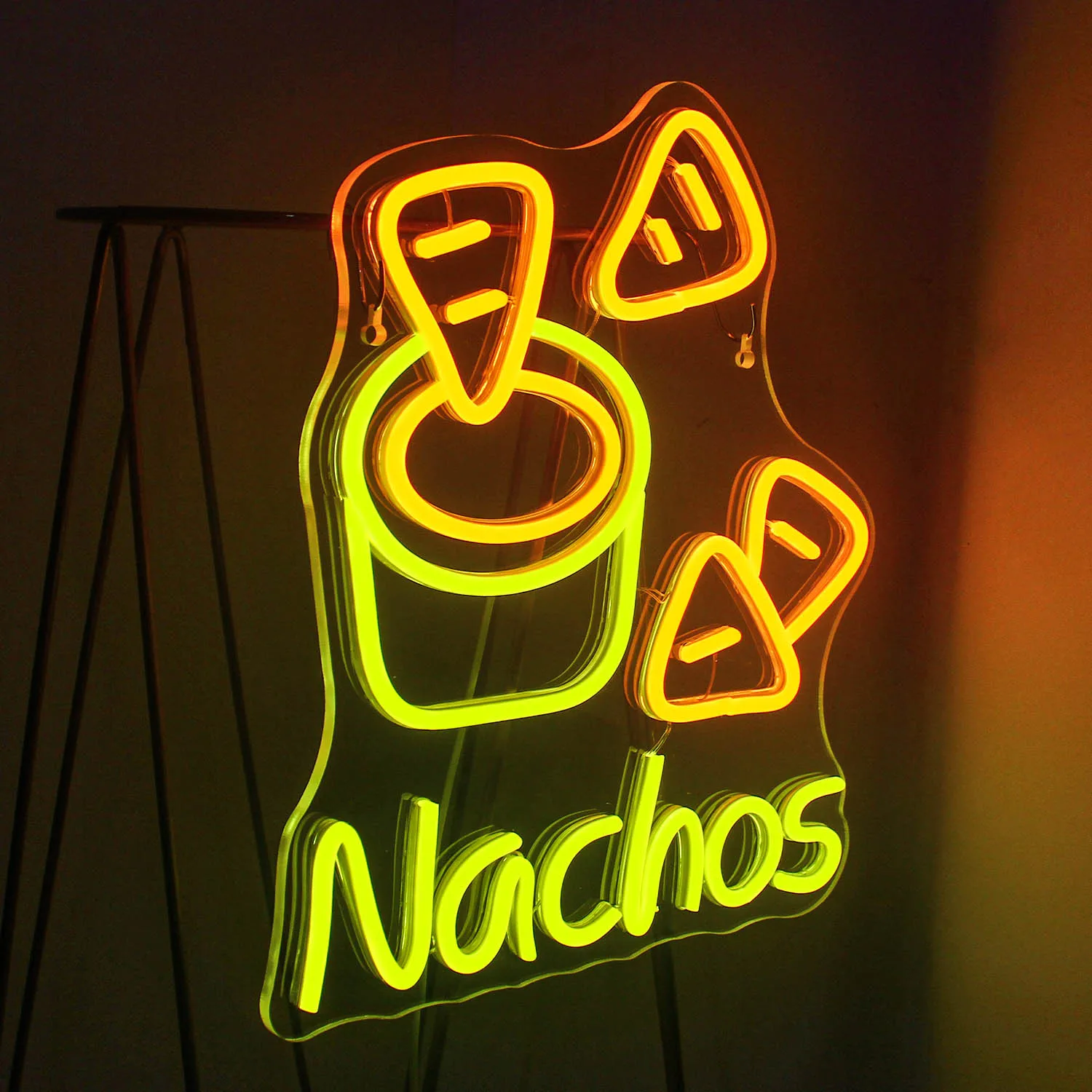 Nachos-Luzes LED de néon artesanais, lâmpada de parede suspensa para loja, casa, bares, festa, festa, festival, decoração do quarto, luz USB