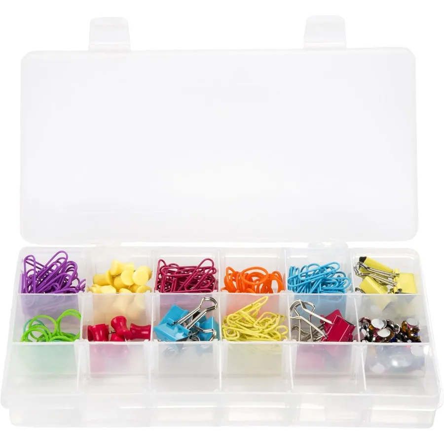 กล่องเครื่องมือสีชมพู กล่องเก็บอุปกรณ์ตกปลาแบบทนทาน พร้อมช่องเก็บของ 4 ช่อง สำหรับเก็บอุปกรณ์ฮาร์ดแวร์ ลูกปัดตกปลา เครื่องประดับผม และอื่นๆ