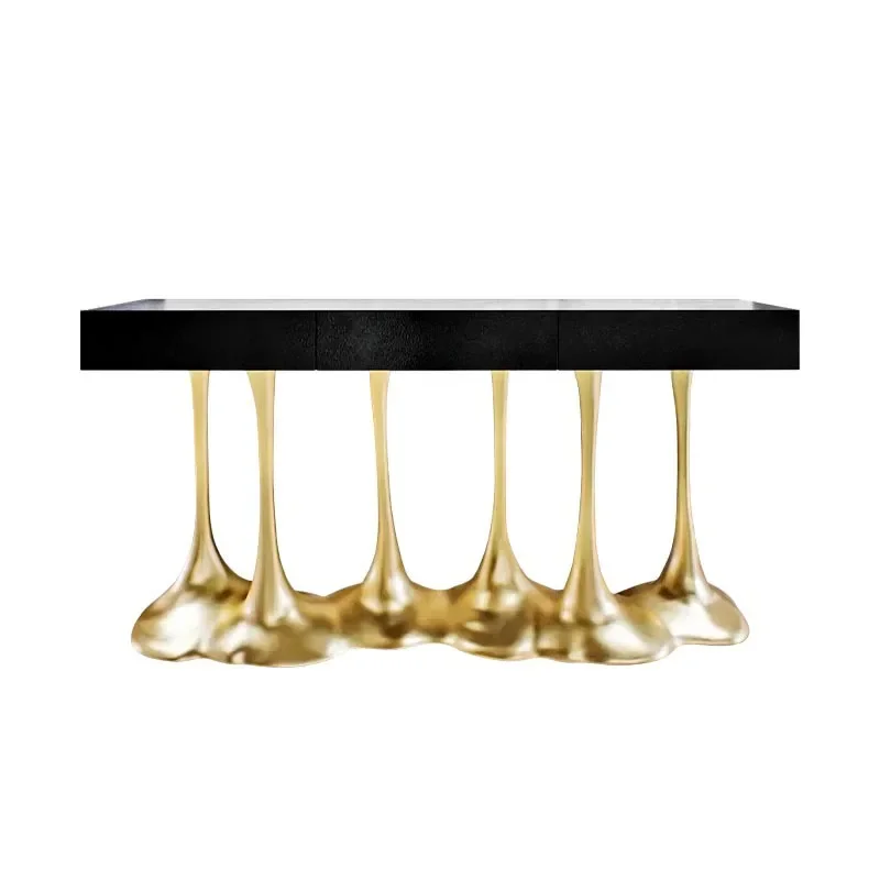 

Entrance cabinet villa, high-end locker, modern creative design, solid wood entrance table