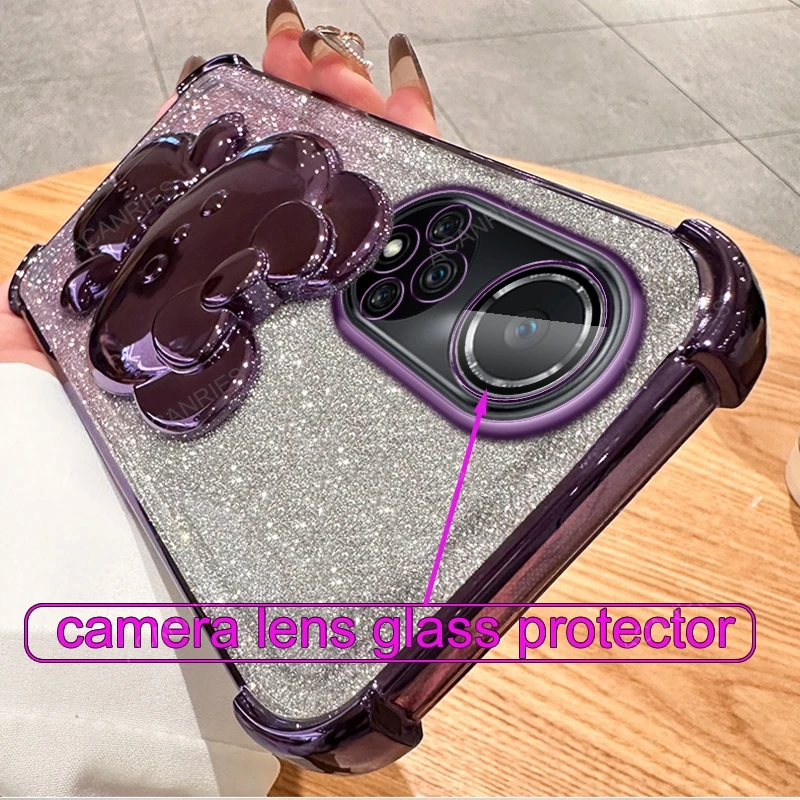 For Huawei Nova 9 Se 10 11 Pro 12 Lite 7 12s Rabbit Mirror Stand Four Corner Anti-shock Case Plating Nova9 Nova12s Protect Cover image 6