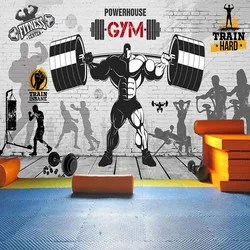 Custom Any Size Photo Mural Wallpaper 3D Sports Graffiti Wall Gym Background Wall Painting Home Decor Abstract Wall Covering