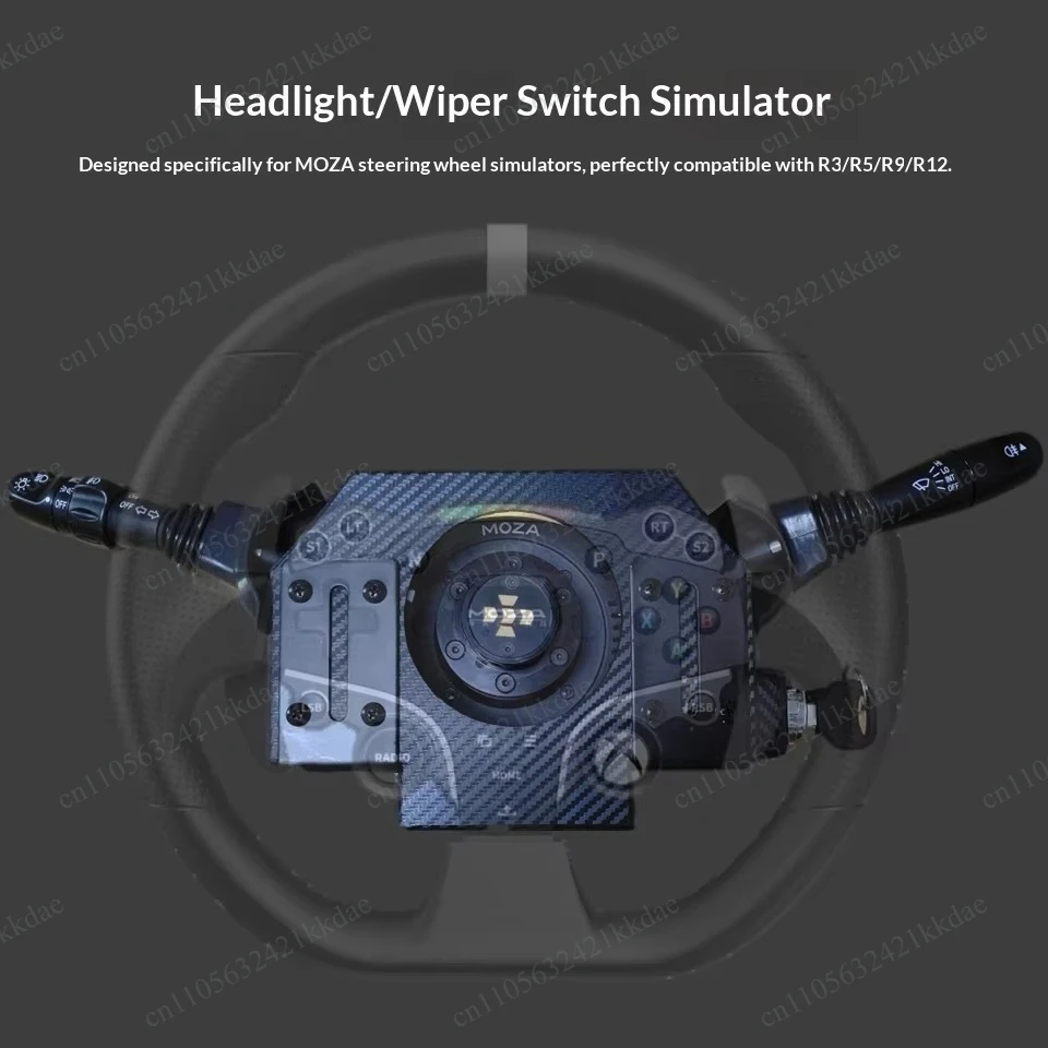 Racing Simulator Steering Wheel Turn Signal Light with Key Start Wiper Switch for Moza R3 R5 R9/12, Light and Wiper Switches