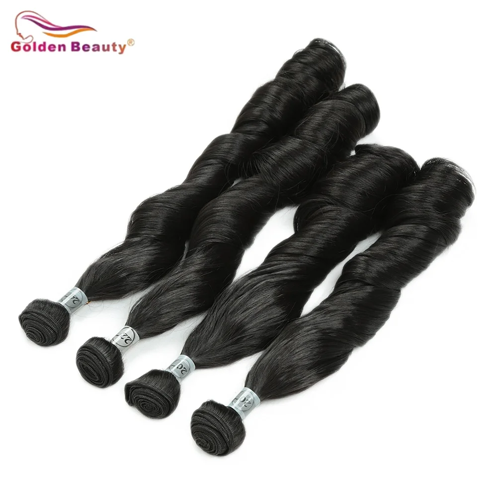 4Pcs Loose Body Wave Synthetic Hair Bundles Boho Curls 20 22 24 Inches Pre-Stretched french curls Crochet Hair Extensions
