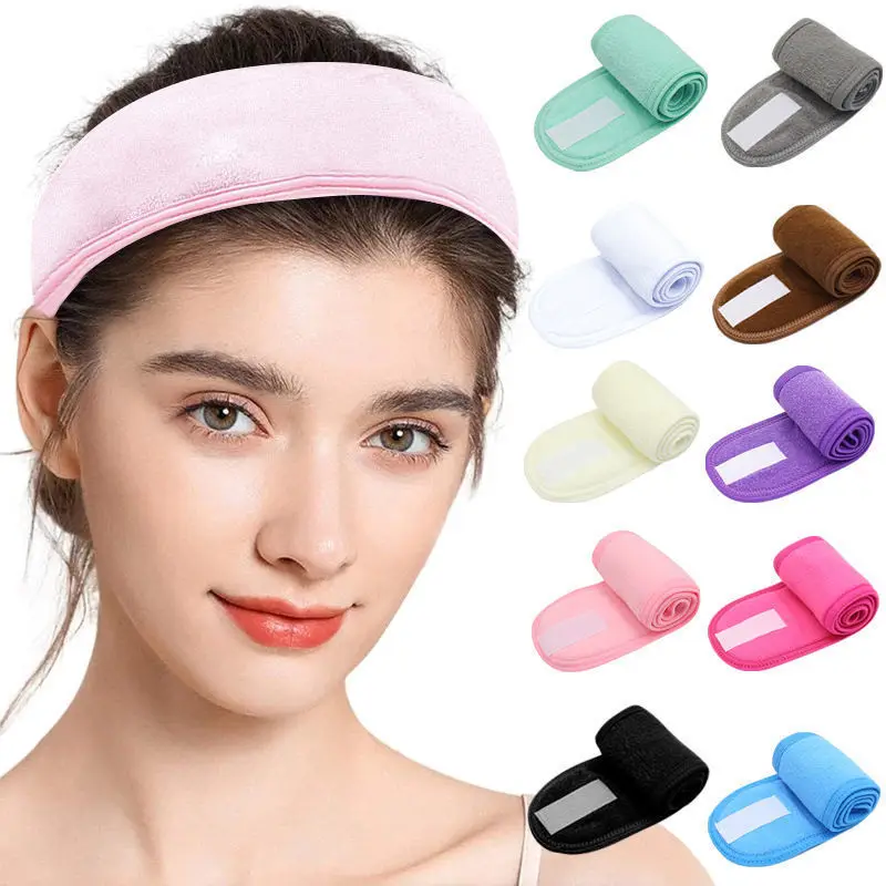 Wimpern verlängerung Spa Gesicht Stirnband Wickel kopf Frottee Stirnband Make-up Stretch Handtuch mit Magic Tape Make-up Zubehör