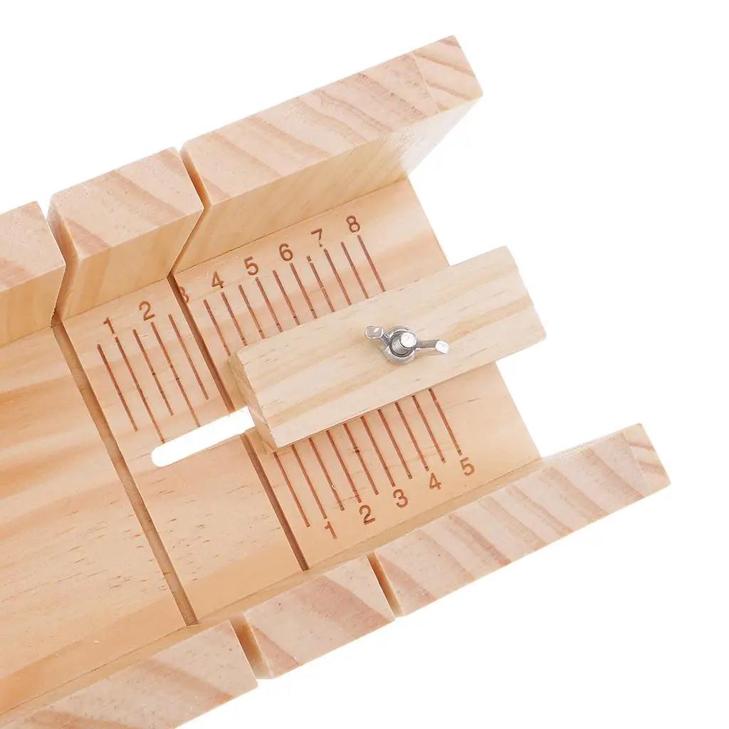Wooden Soap Loaf Cutter + 2 Pieces Stainless Steel + Rectangle Silicone with DIY Soap Making Supplies