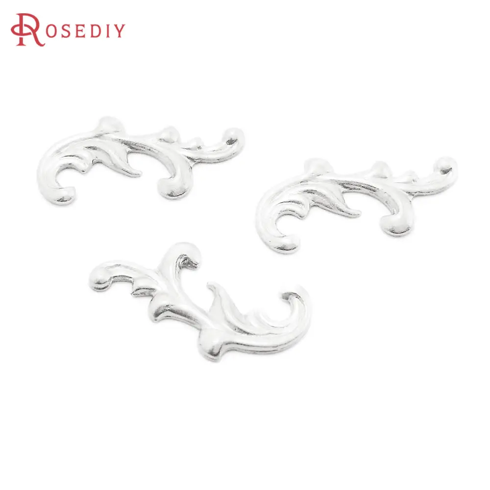 50PCS Not Plated Color Silver Color Brass Small Decorative Lace High Quality Diy Jewelry Making Supplies Accessories for Women