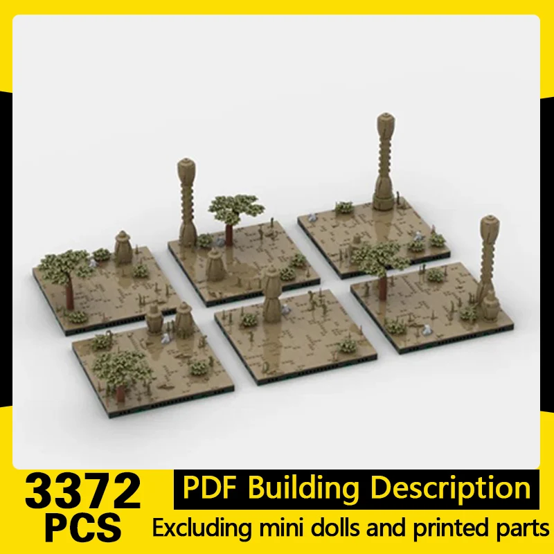 Star Movies Model MOC Building Bricks Desert Rock Pillar Terrain Modular Technology Gifts Holiday Assemble Children Toys Suit