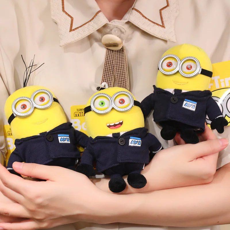 Minions Despicable Me Movie Periphery Sunflower Style Bob Stuffed Toys Movie Periphery Key Chain Backpack Pendant Kids Xmas Gift