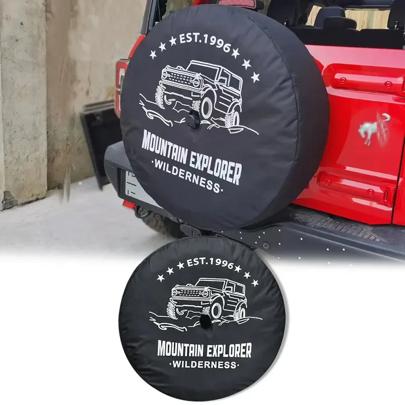 Back 32 Inches Spare Tire Cover Car Exterior Accessories Wheel Cover Storage Bag Protector For Ford Bronco 2021 2022 Tools