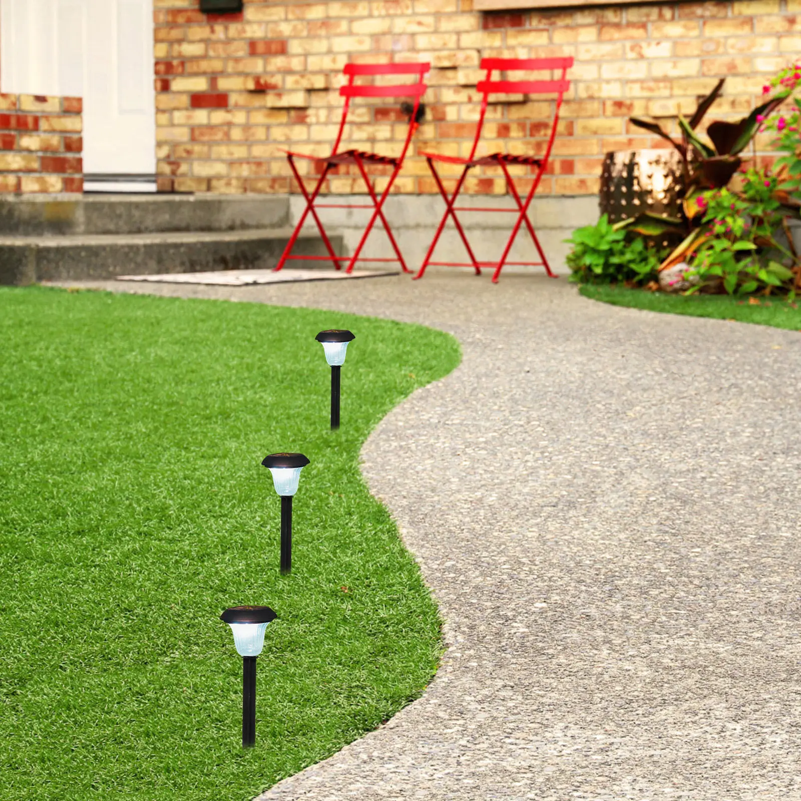 10Pcs Plastic Garden Light Stakes Solar Ground Spikes Replacement for Lawn Patio Pathway Driveway Outdoor Lighting