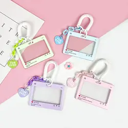 Cute dialog box transparent card cover student cartoon slider card pack game card ID card set pendant anti-lost