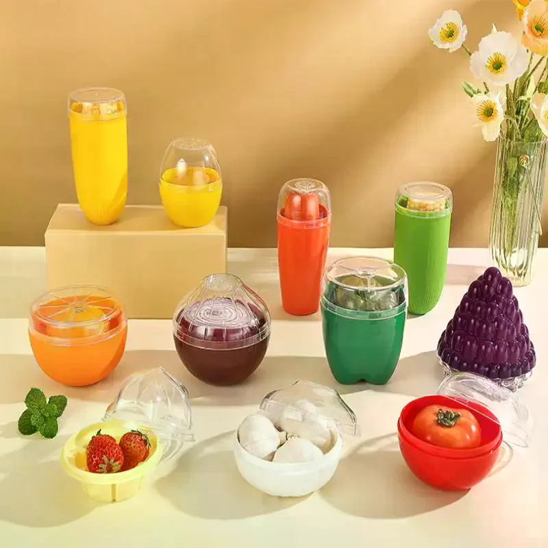 1pc Creative Kitchen Refrigerator Vegetable Fruits Crisper Containers Onion Avocado Tomatoes Lemon Fresh Storage Box