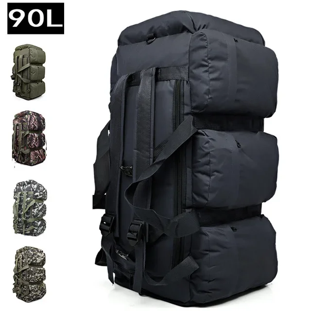 

90L Large Capacity Men's Hunting Tactical Backpack Waterproof Oxford Hiking Camping Backpacks Wear-resisting Travel Bag