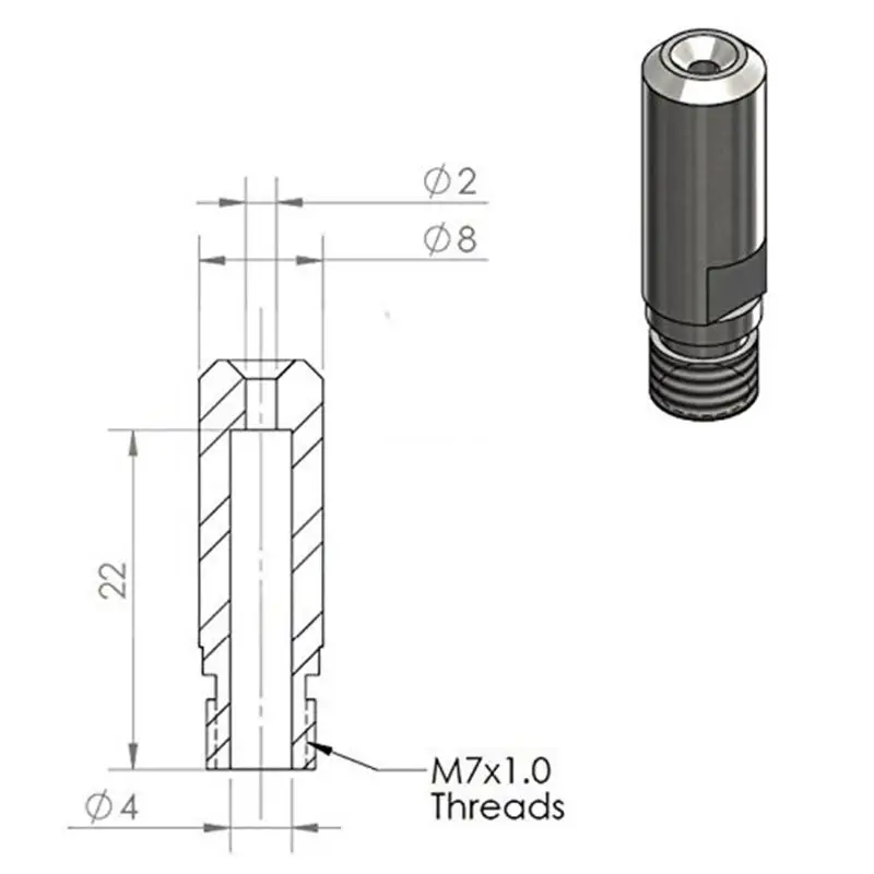 3D Drucker Hotend Düse Throat Wärme Block MK10 Hotend Gewinde Aluminium Legierung Dropship