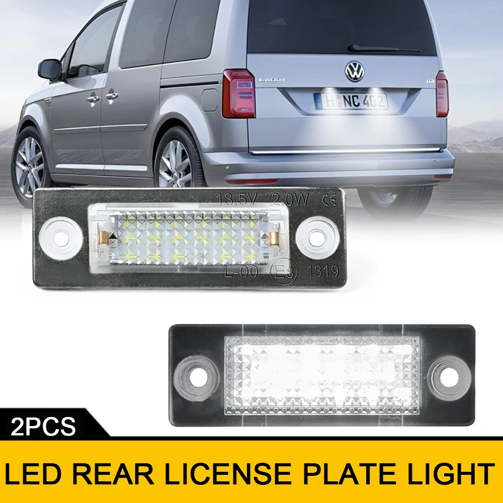 2Pcs LED Tail Number License Plate Lights For VW Caddy Golf Passat B5 B6 Touran Jetta Syncro Transporter T5 Multivan Car Lamp
